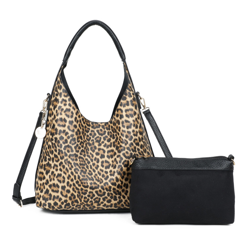 Bolso de hombro con estampado animal