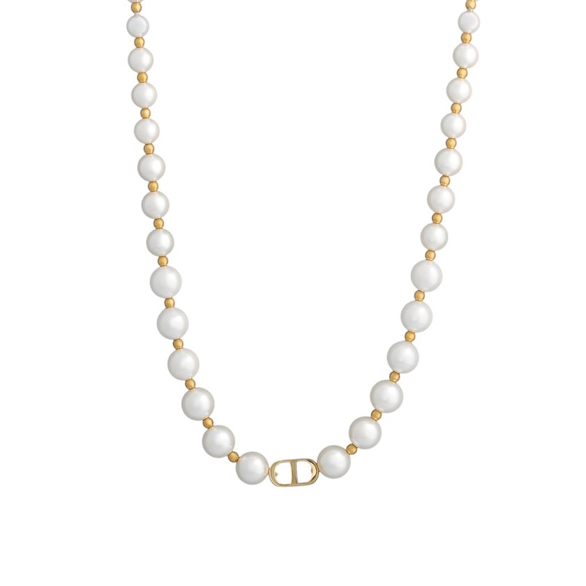 Semi precious necklace pearls GB