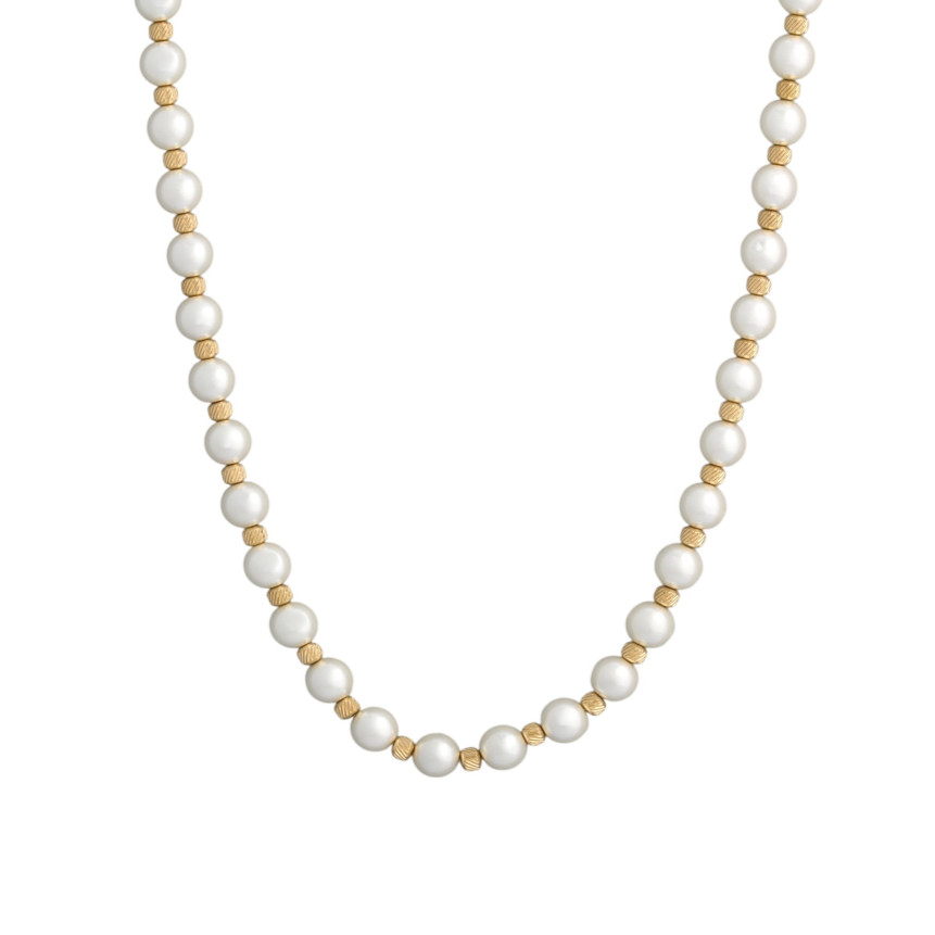 Collar en acero perlas GB