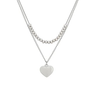 Collier en acier double coeur GB