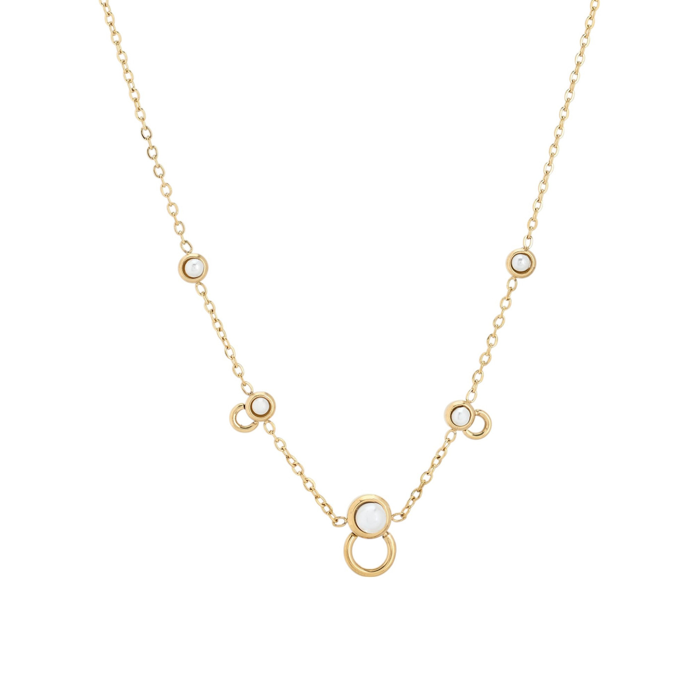Collar en acero básico con perlas GB