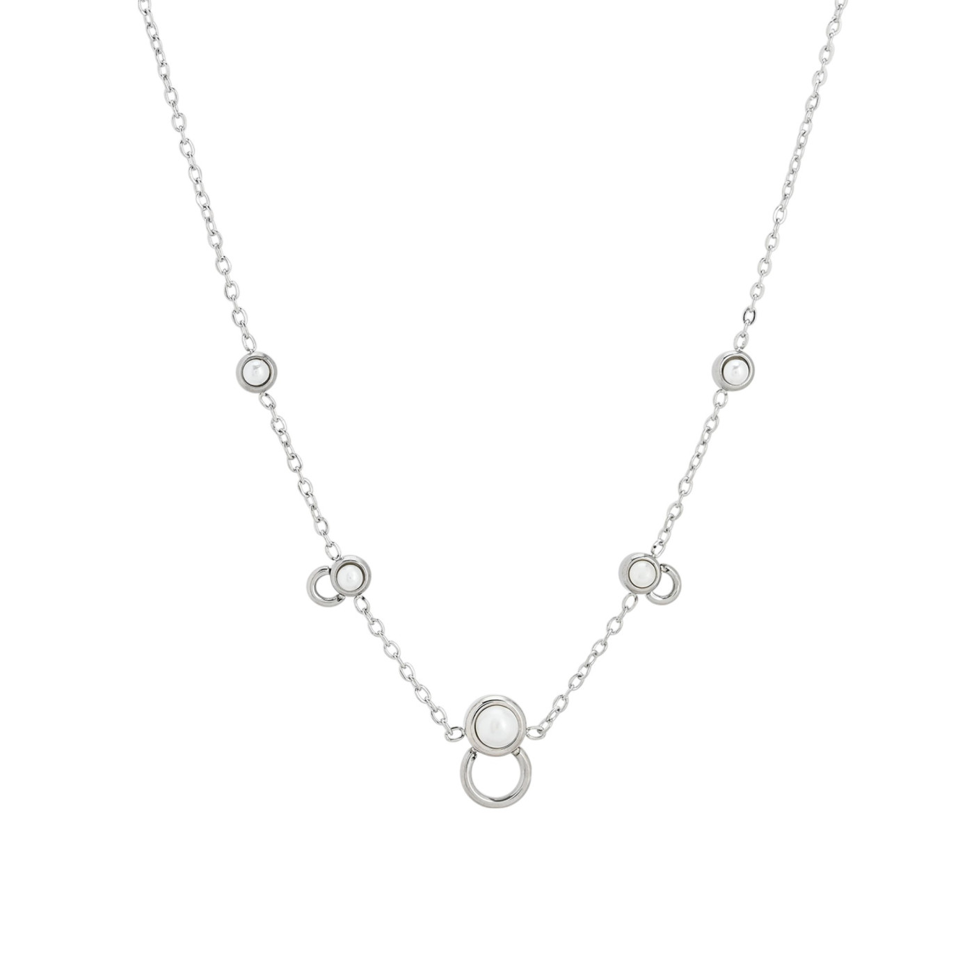 Collana in acciaio di base con perle GB