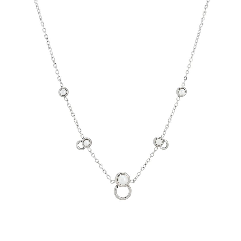 Colar em aço básico com pérolas GB