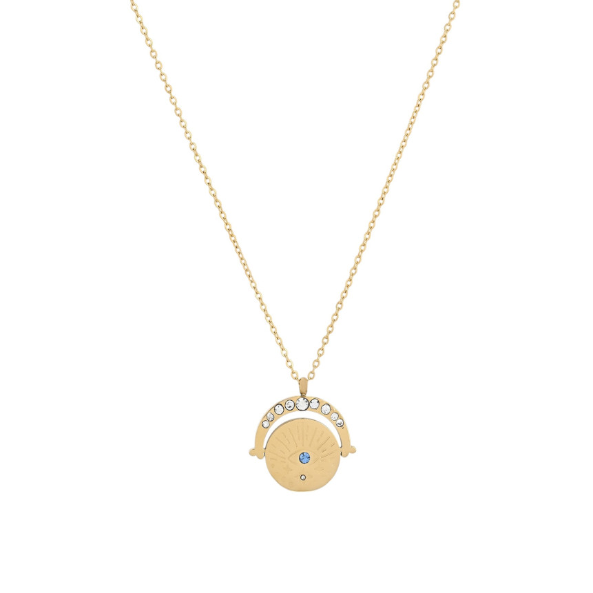 Steel necklace eye and zirconias GB