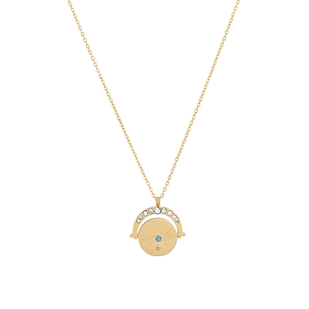 Steel necklace eye and zirconias GB