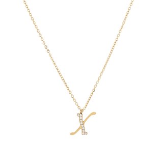Collana acciaio e zirconitàs iniziale GB
