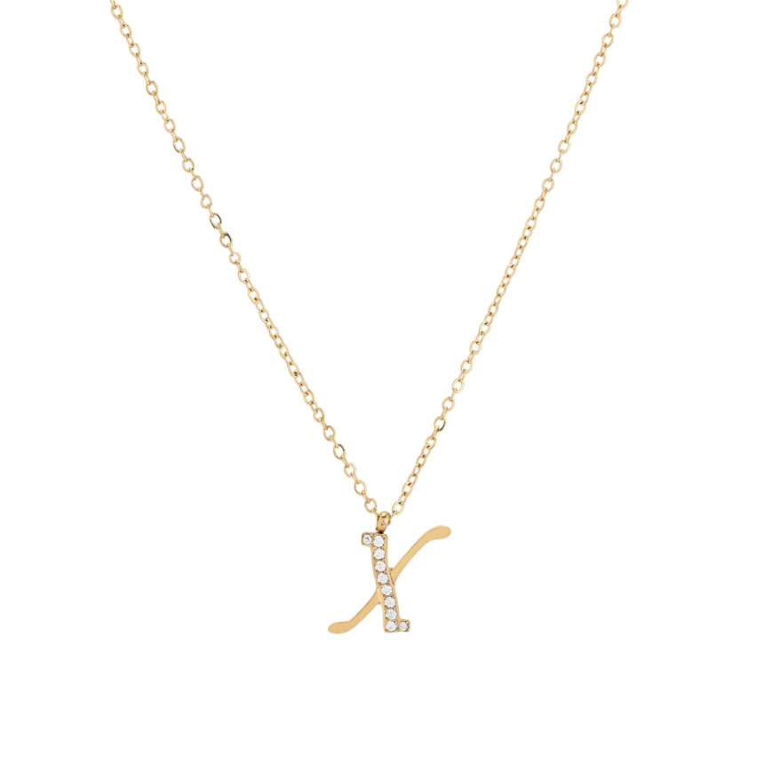 Collier acier et zircones initial GB