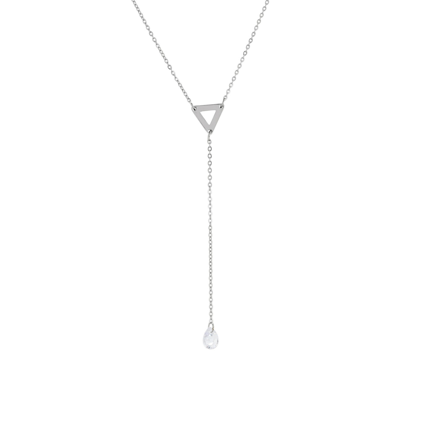 Collana lunga triangolare in acciaio GB