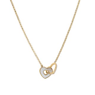 Collana in cuori d'acciaio con zirconi GB
