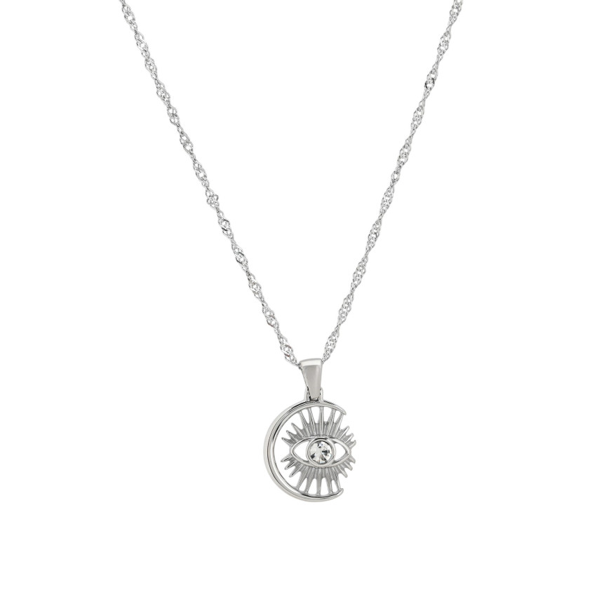 Collana occhio in acciaio con zirconi GB