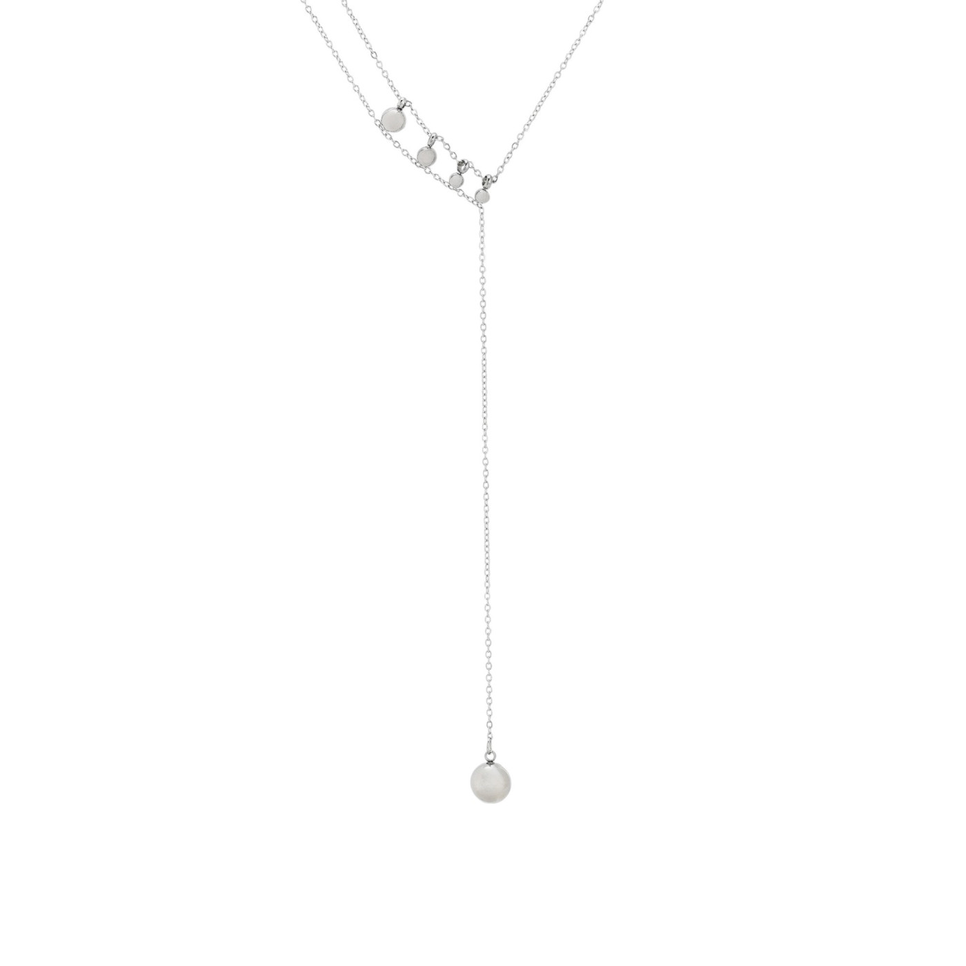 Collar de acero largo con bolas GB