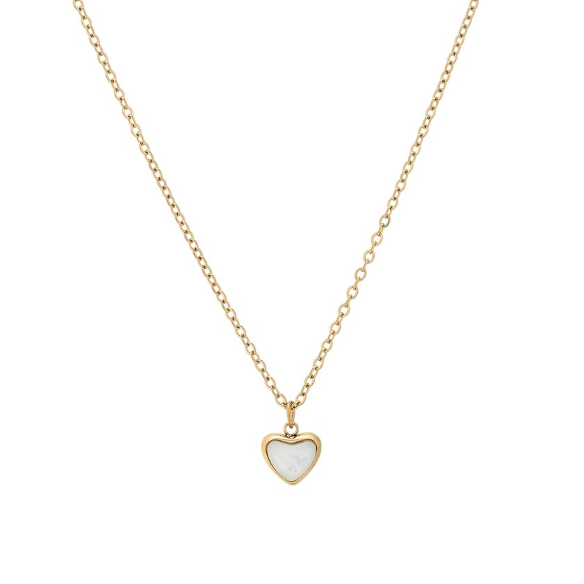 Collana in madreperla con cuore in acciaio GB
