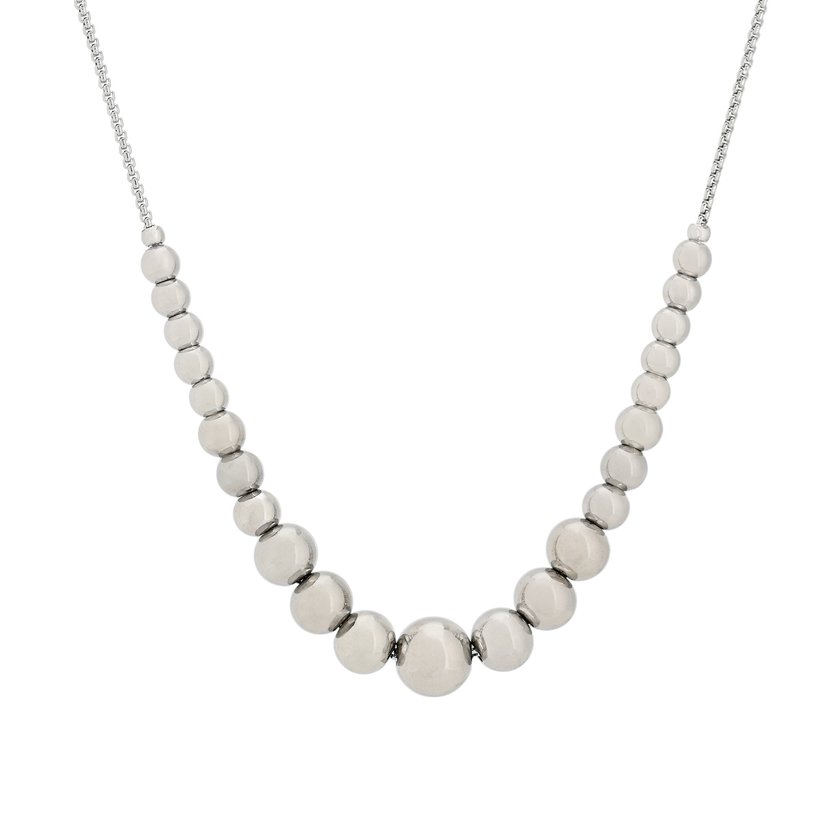 Steel necklace with balls GB