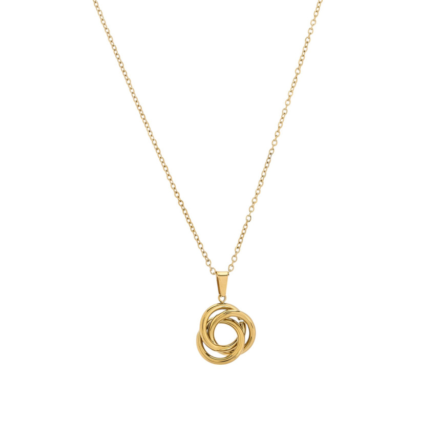 Steel necklace with interlaced ties GB
