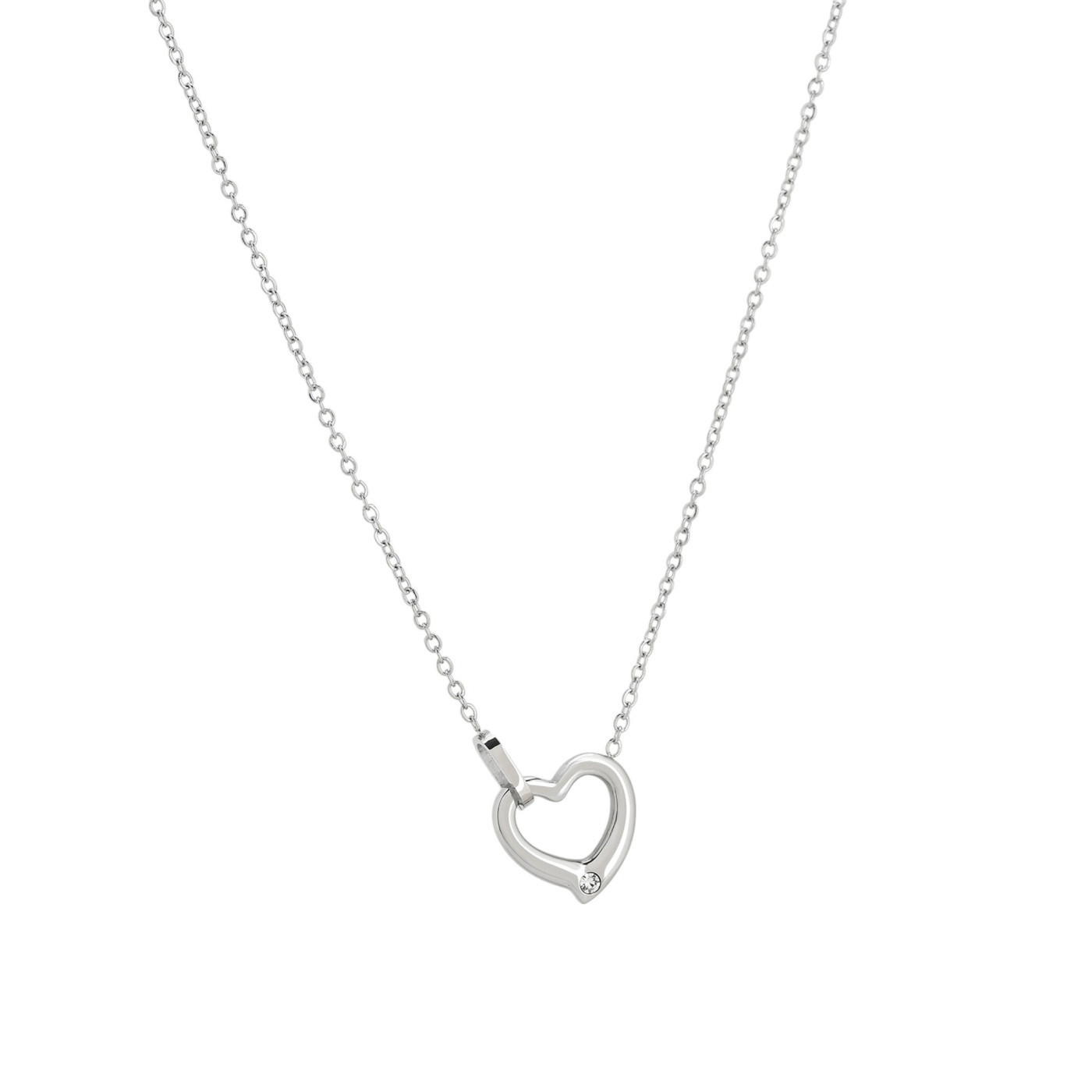 Heart steel necklace with diamond GB