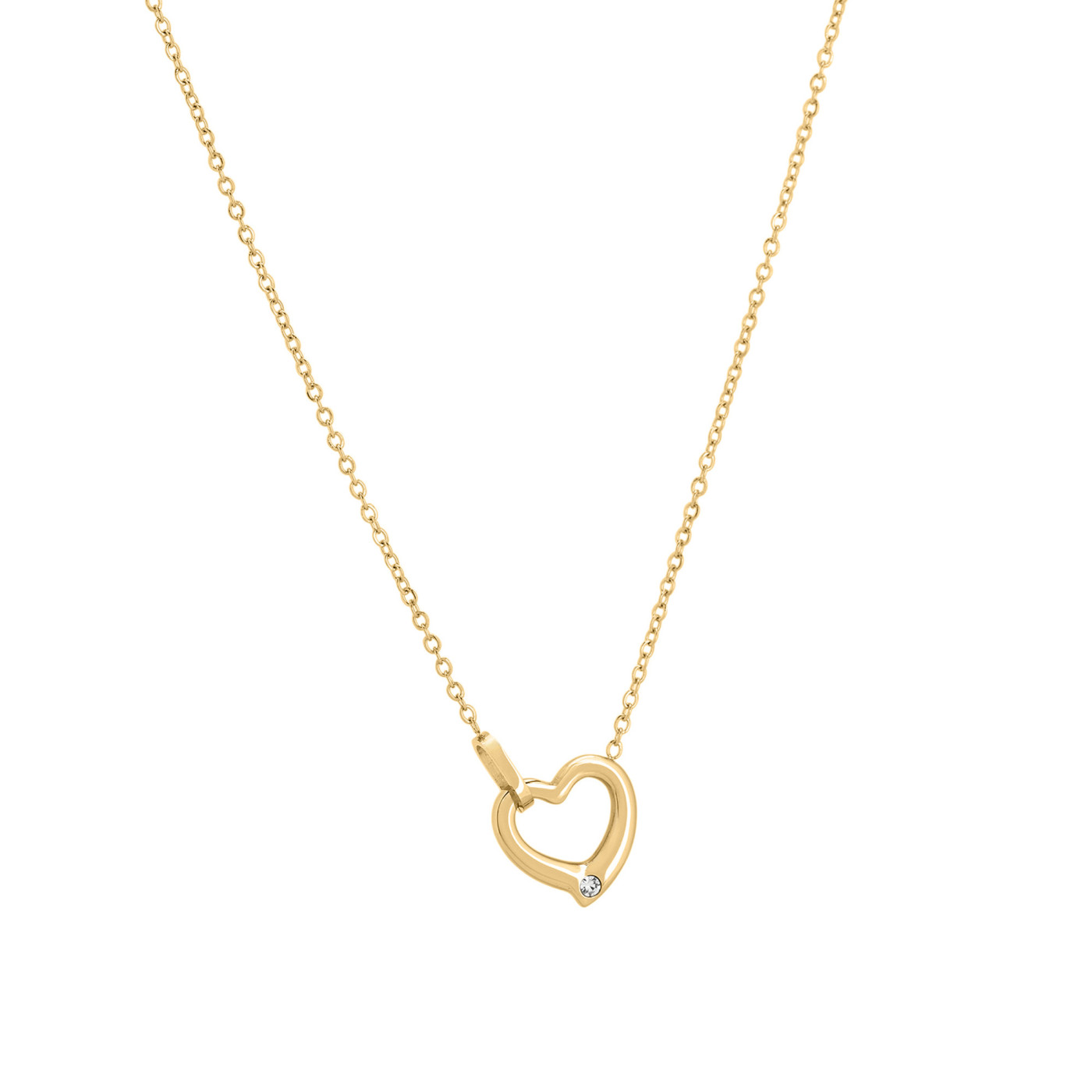 Heart steel necklace with diamond GB