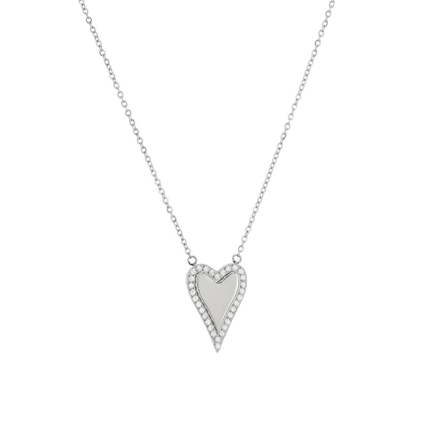 Collana in acciaio con cuore sottile GB