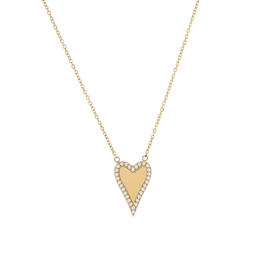 Collana in acciaio con cuore sottile GB
