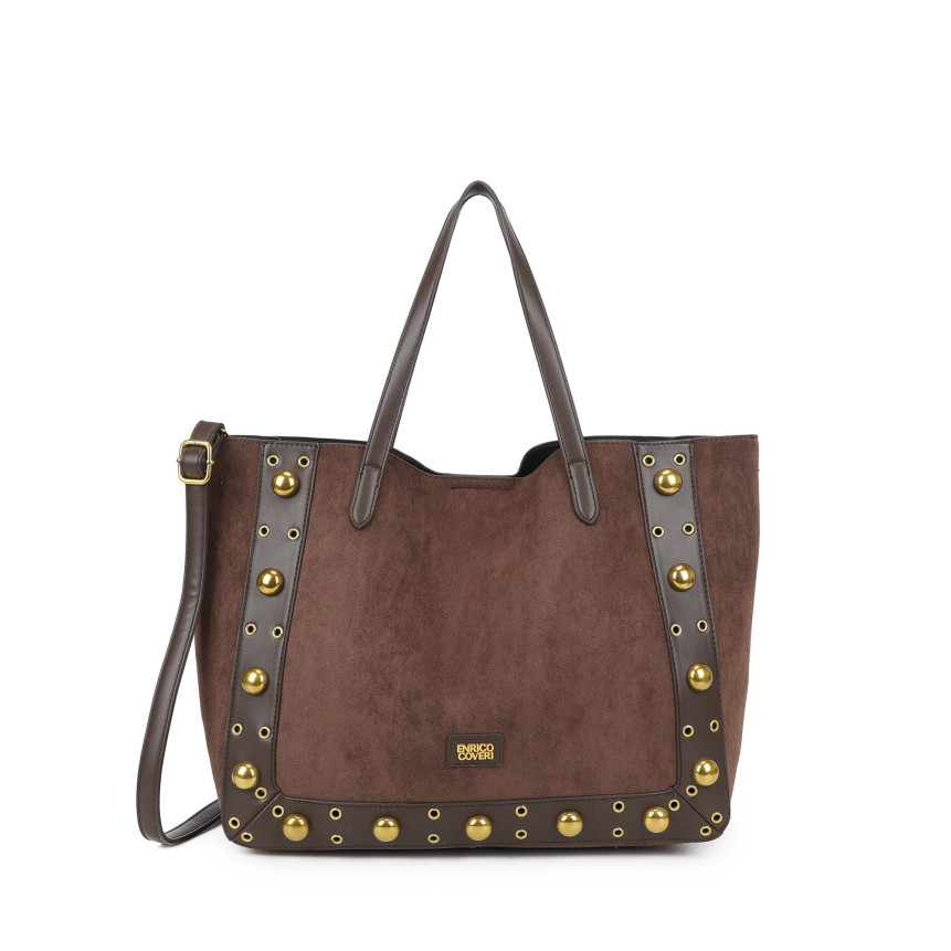 Borsa Shopper con dettagli dorati