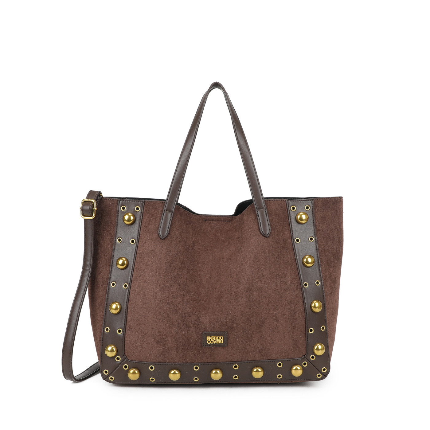 Borsa Shopper con dettagli dorati