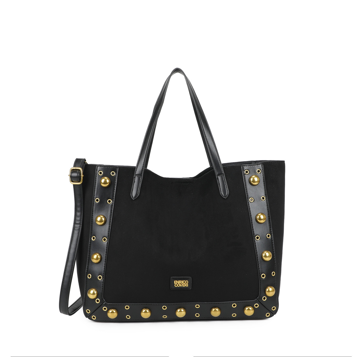 Borsa Shopper con dettagli dorati