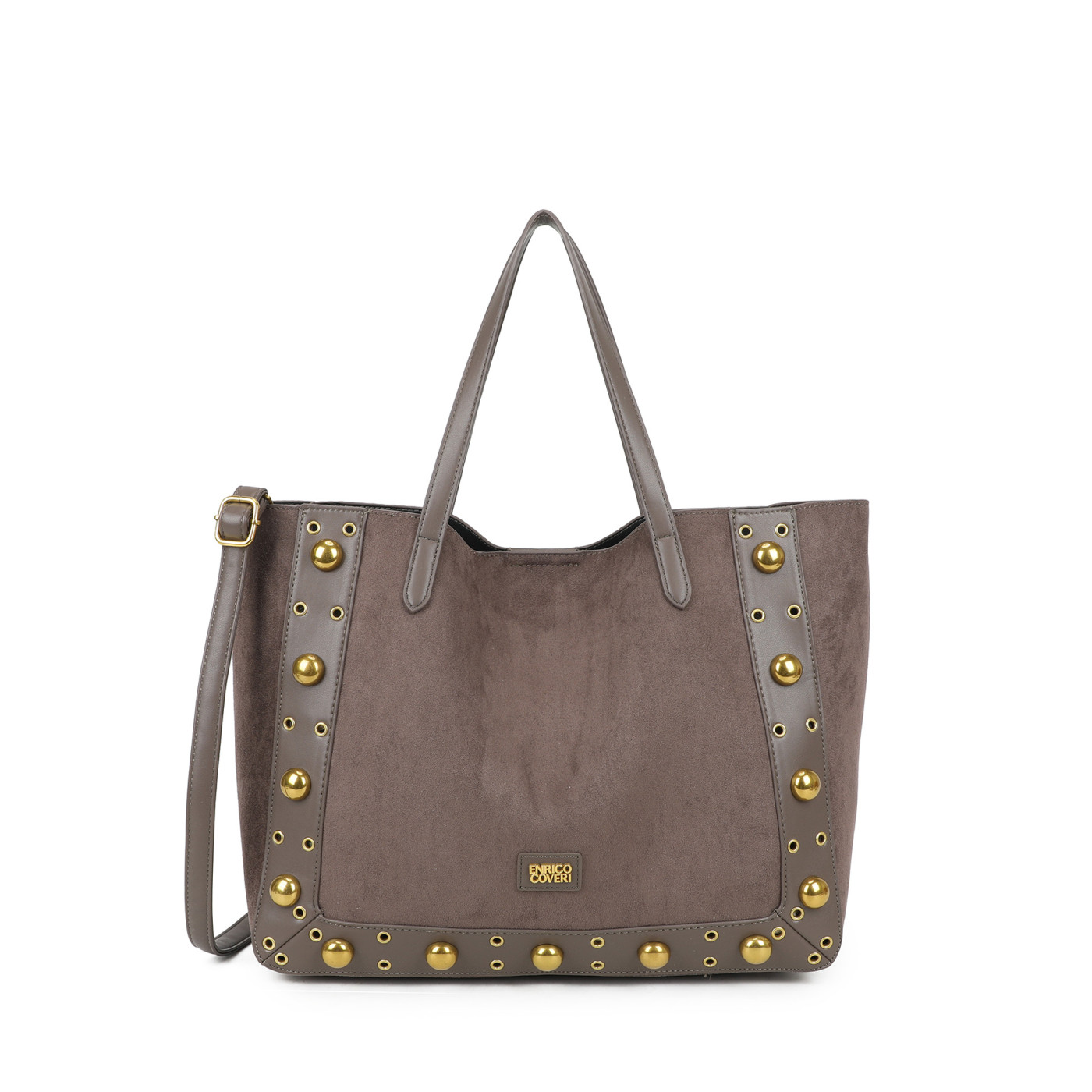 Borsa Shopper con dettagli dorati