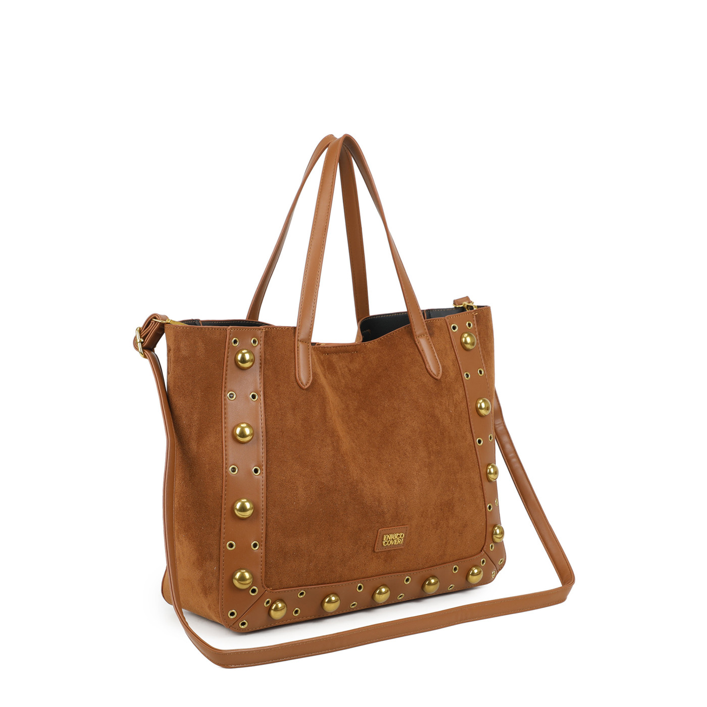 Borsa Shopper con dettagli dorati