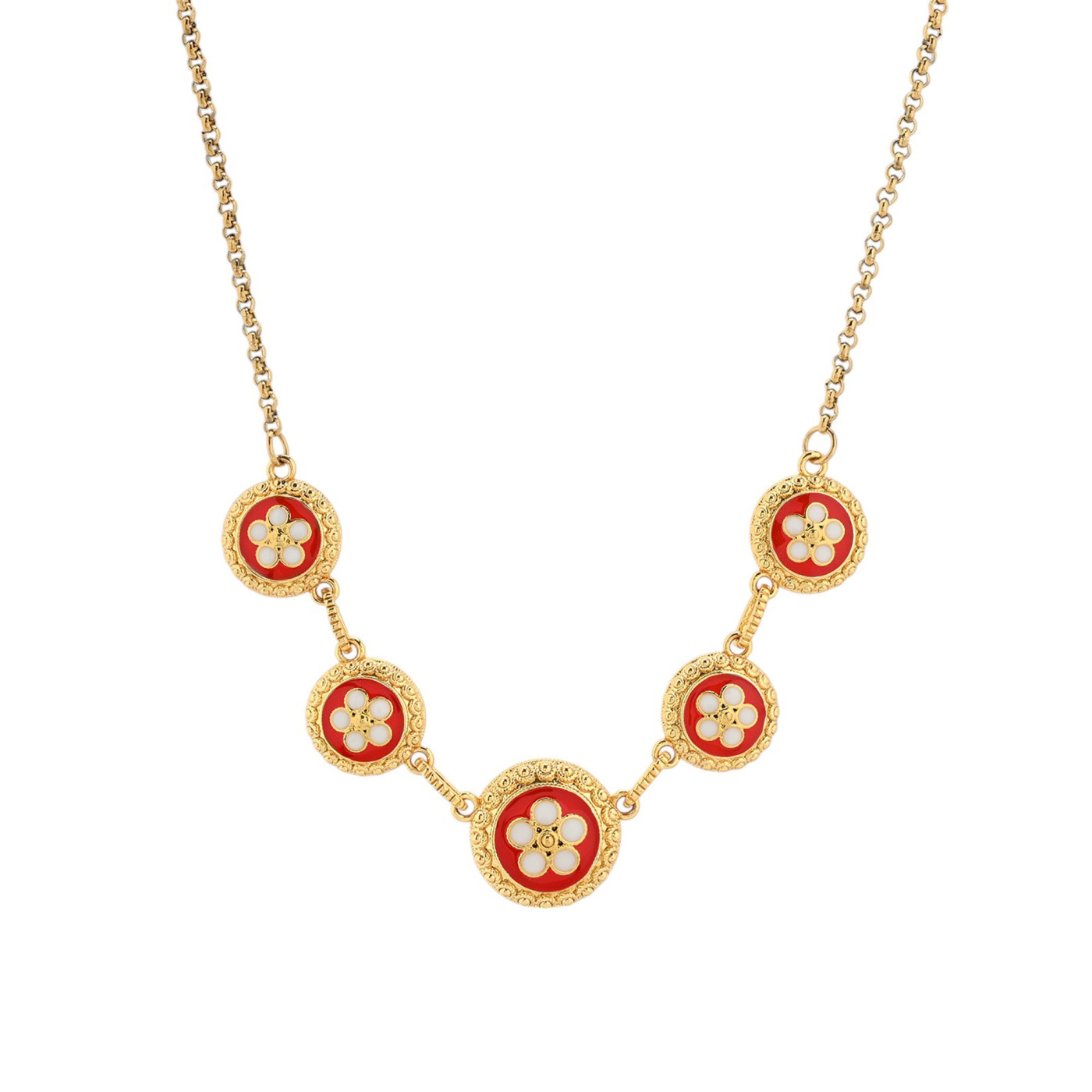 Collana bagno oro 5 fiori tradizionali GB