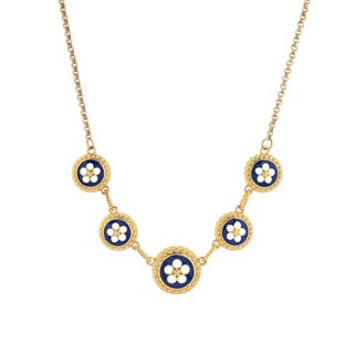 Collier plaqué or 5 fleurs traditionnelles GB