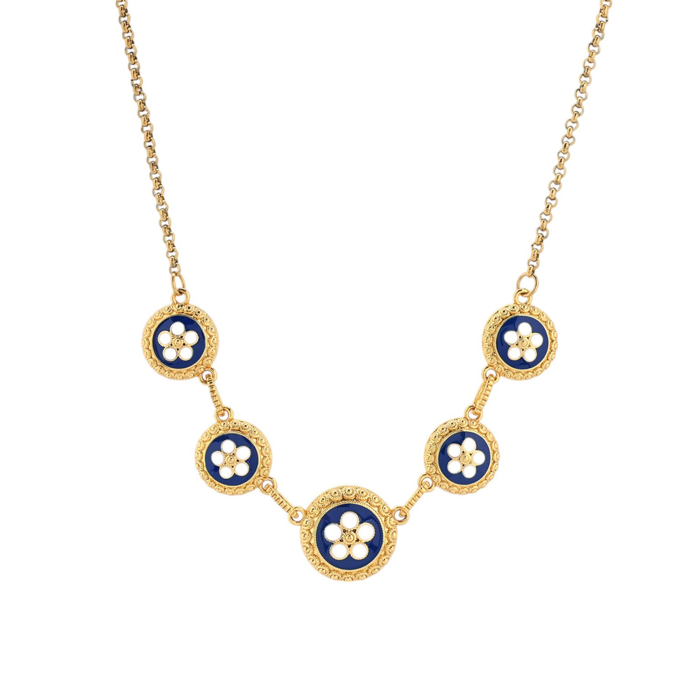 Collana bagno oro 5 fiori tradizionali GB