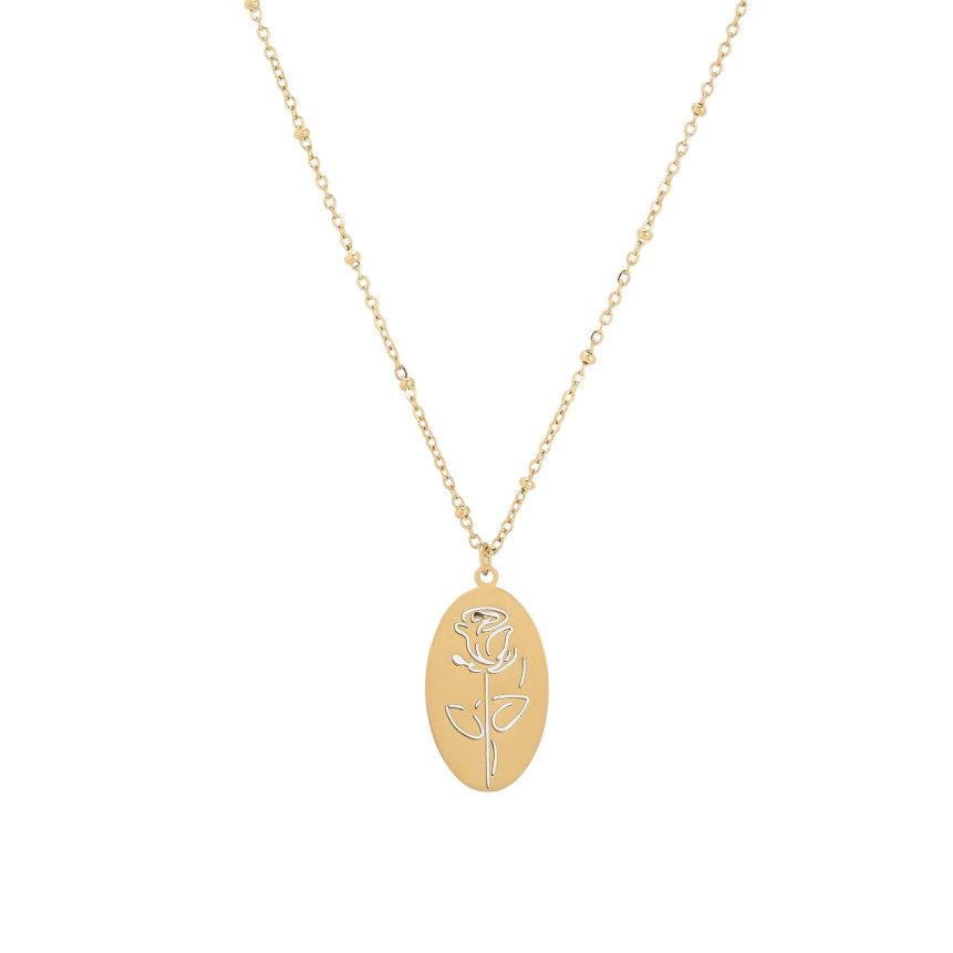 Collier Delicate lisse avec fleurs