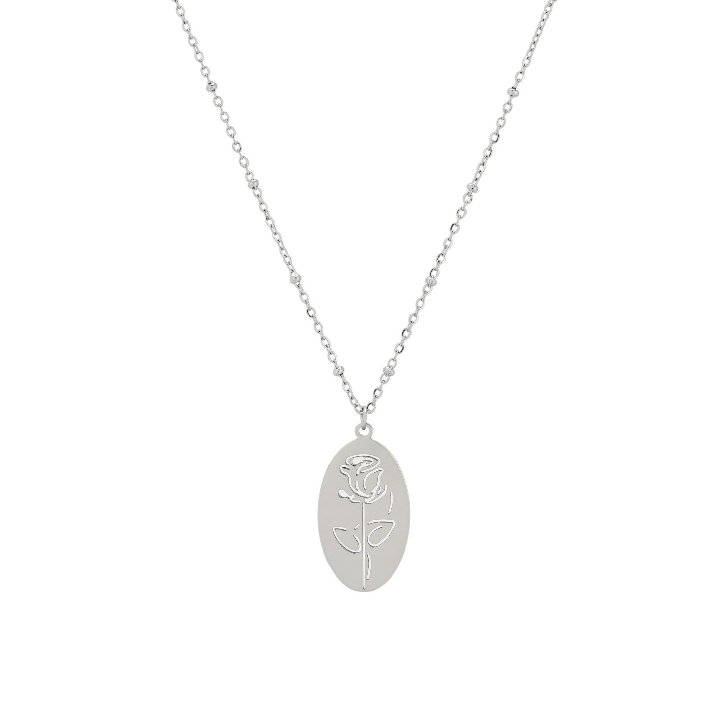 Delicate smooth necklace with flowers