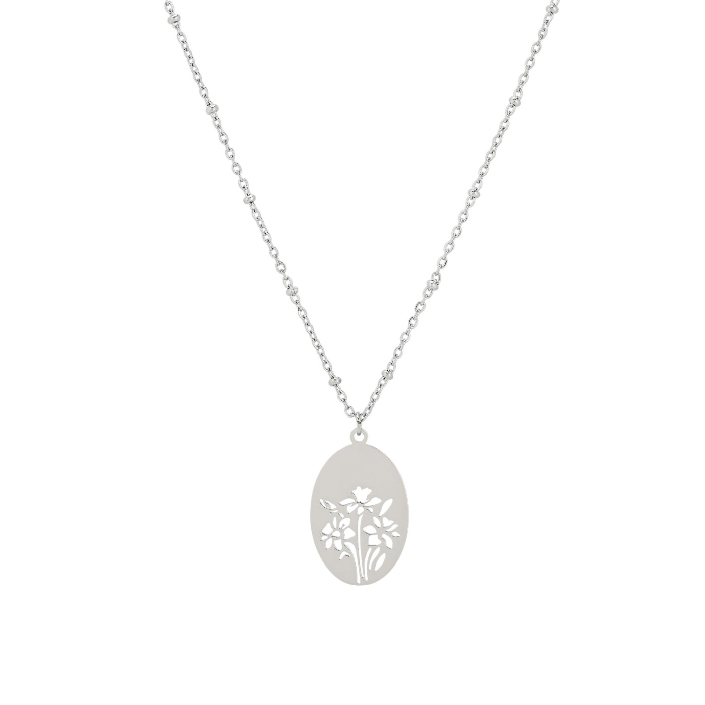 Collar Delicate liso con rosa