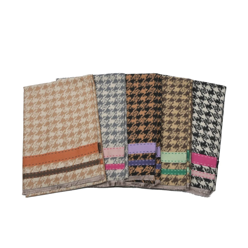 Sciarpa  con pattern  pied de poule GB