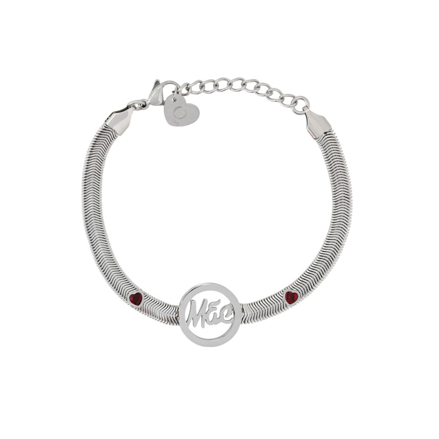 Bracelet Glamour Mãe et cœurs