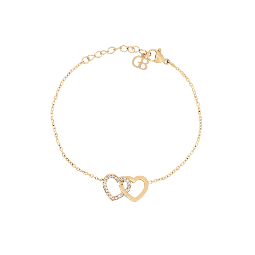 Delicate bracelet with hearts and zircons