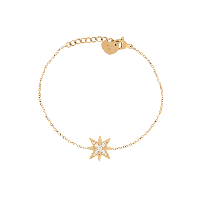 Bracelet acier avec zircones étoile GB