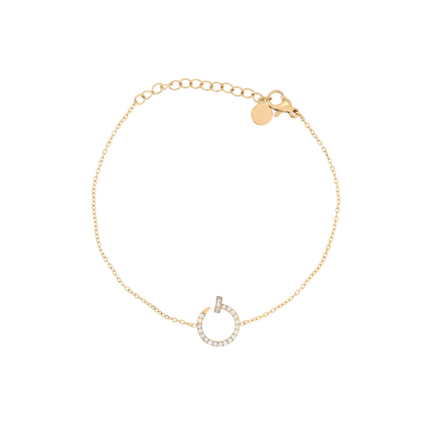 Bracelet acier avec zircones clou GB