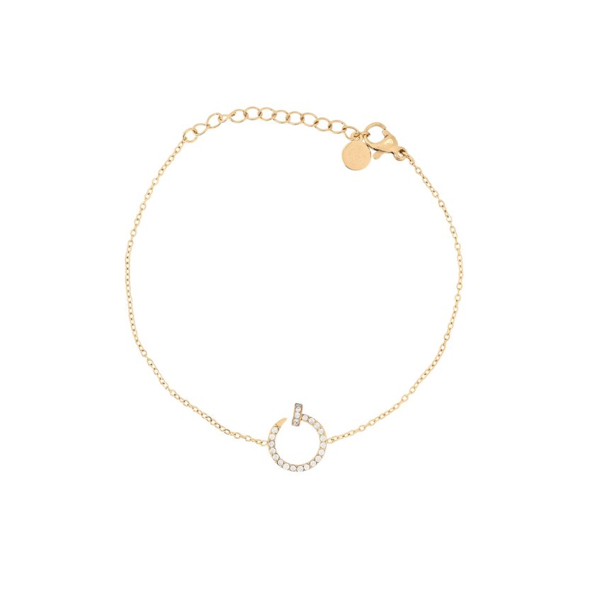 Bracelet steel with zirconies nail GB