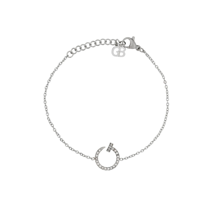 Bracelet acier avec zircones clou GB