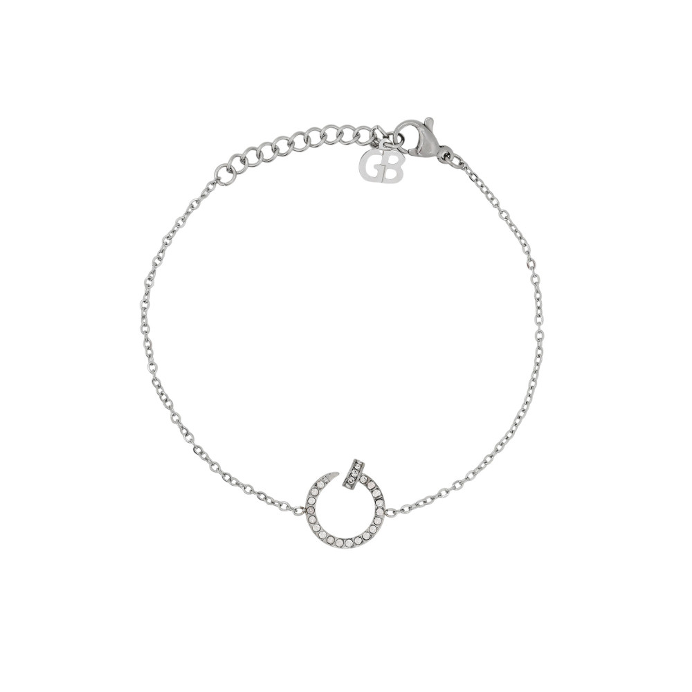 Pulseira aço com zircônias prego GB