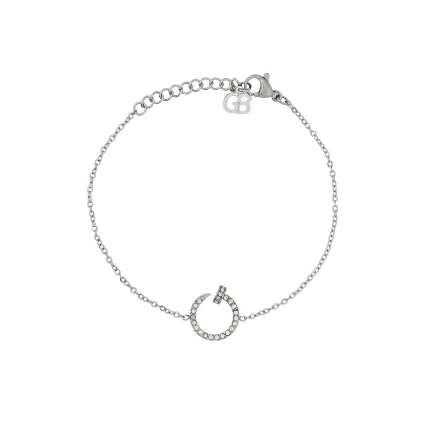 Bracelet steel with zirconies nail GB