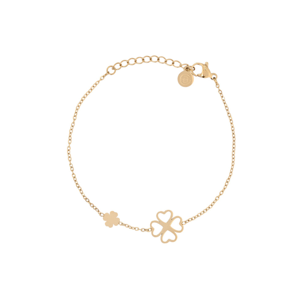 Bracelet en acier double trèfle GB