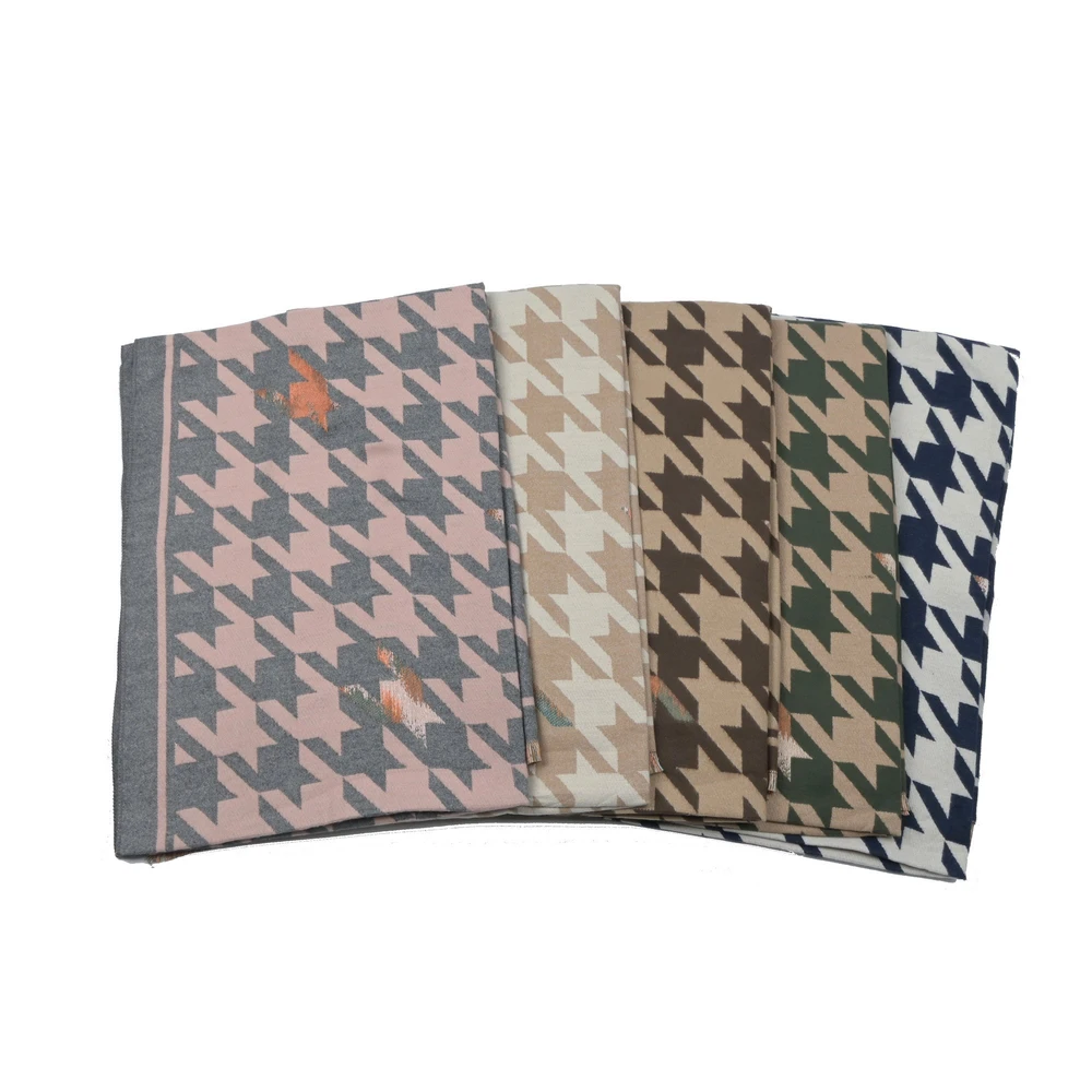 Sciarpa con stampato pied de poule GB