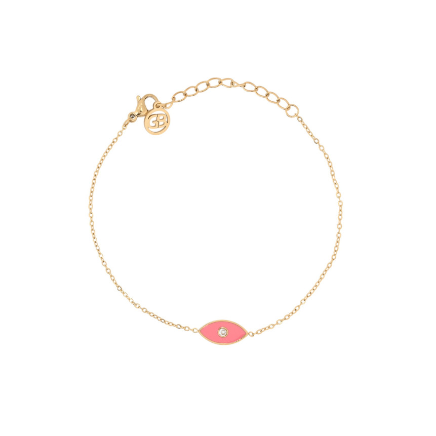 Steel bracelet eye pink GB