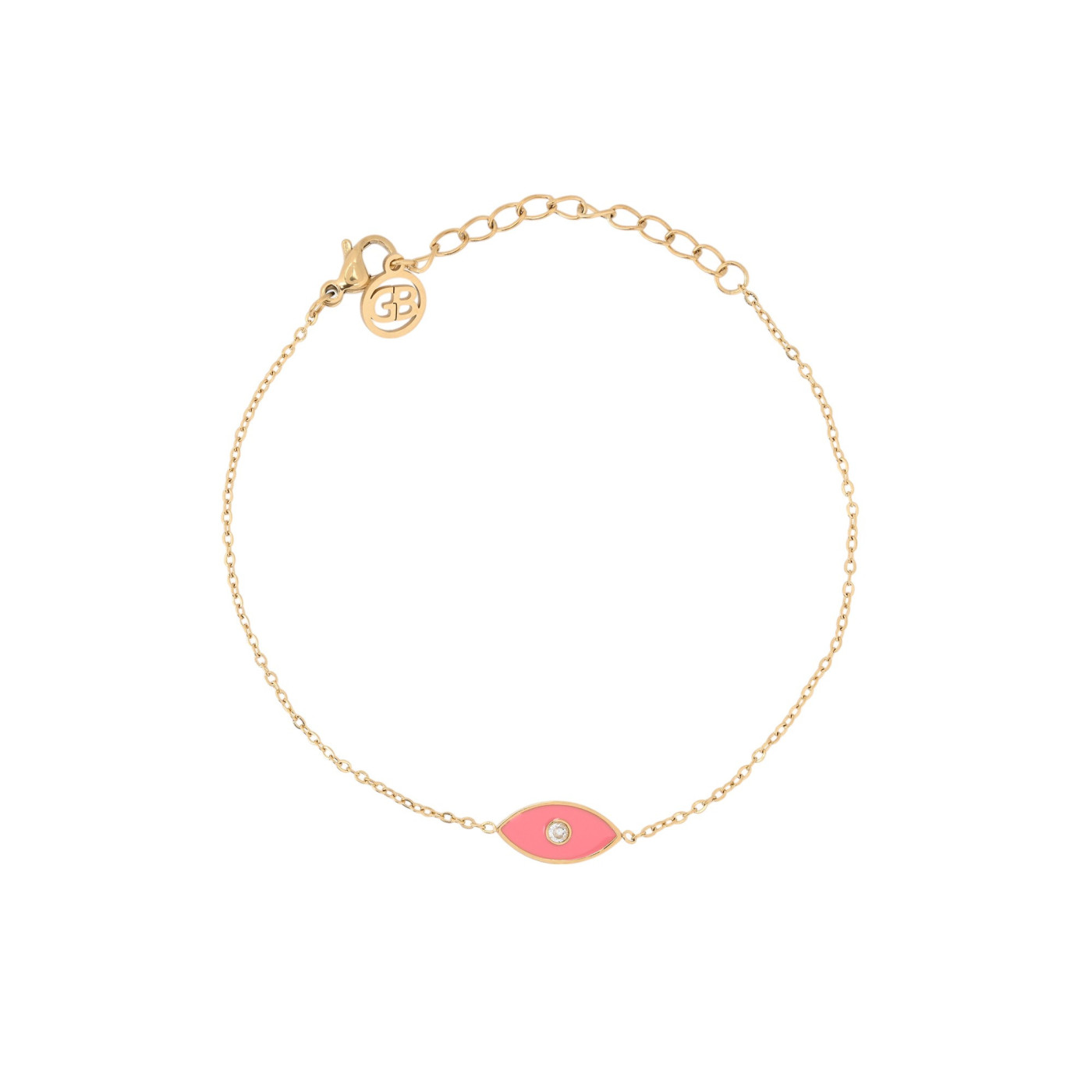 Bracelet en acier œil rose GB