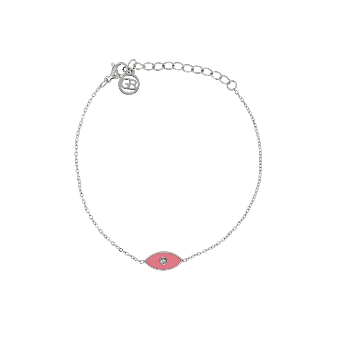 Pulsera en acero ojo rosa GB