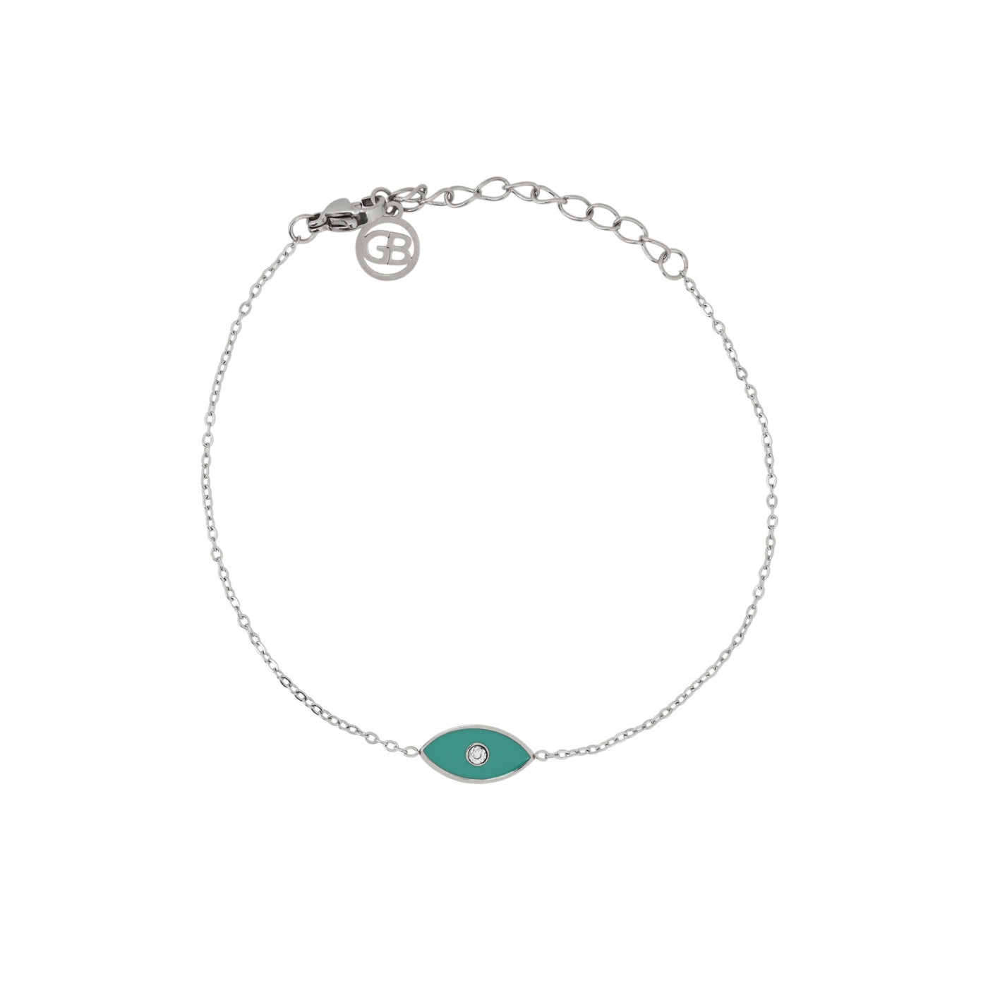 Bracelet en acier œil vert GB