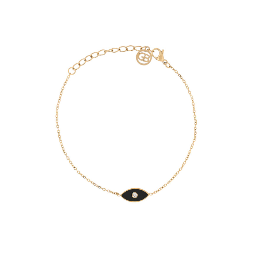 Pulseira em aço olho preto GB