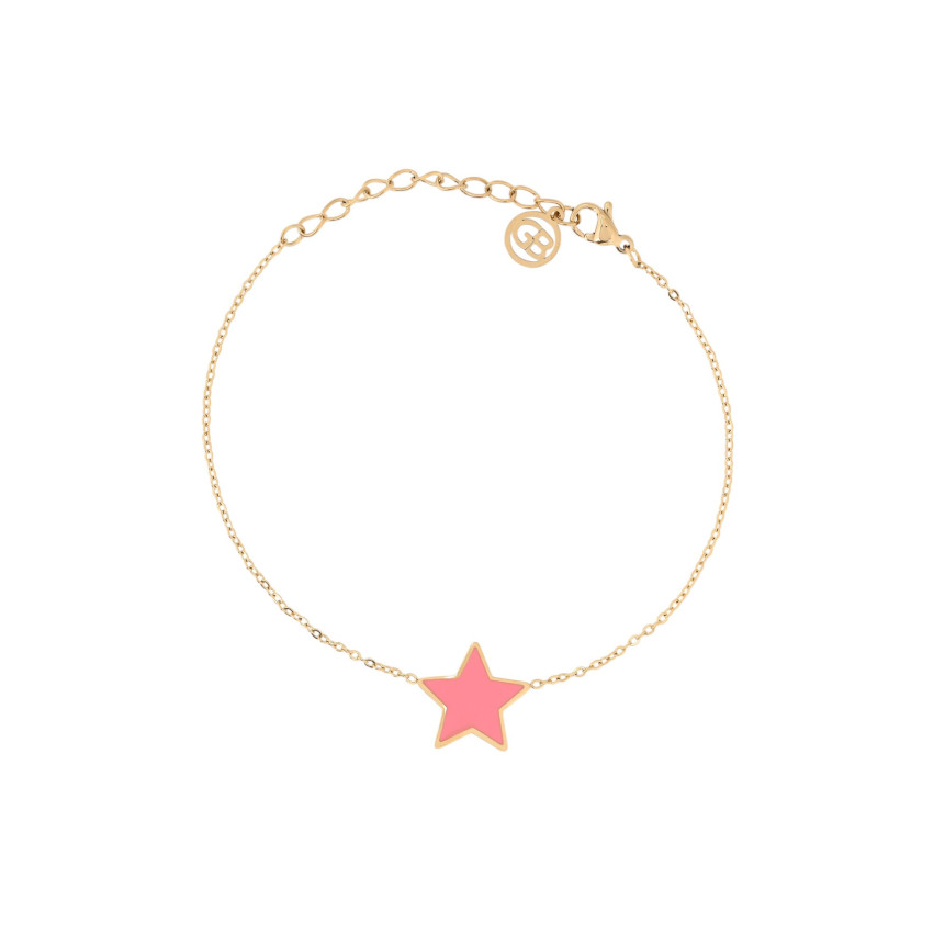 Pulsera en acero estrella rosa GB
